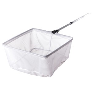 Heissner Tókefe 25 cm finom, fehér hálóval és teleszkópos nyéllel a tó tisztításához.
