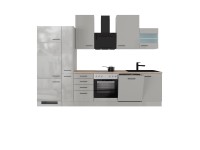 Flex-Well Exclusiv minikonyha Lund 310 cm fényes világosszürke-füstszürke Flex-Well Exclusiv minikonyha Lund 310 cm fényes világosszürke-füstszürke