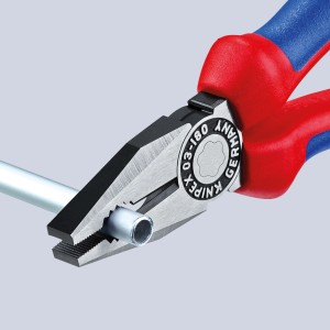 Knipex kombinált fogó 180mm, krómozott, többkomponensű markolattal, csövet vág.