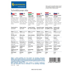 Vágott virágmag keverék, ideális vázákba. Gyorsan és sokáig virágzik.