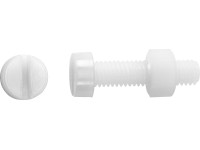 PZ Hengeres fejű menetes műanyag csavar fehér M3 x 10 mm 8 db + anya