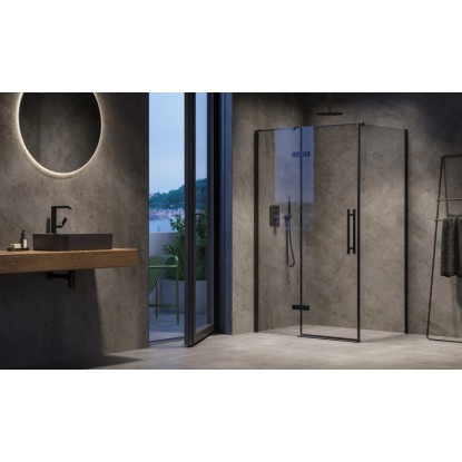 Fix zuhanyfal COOL COPS-90 fekete + transparent