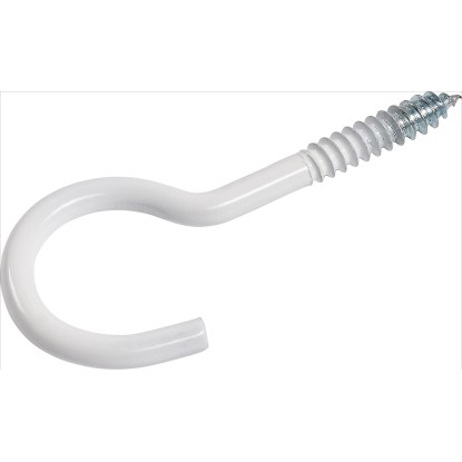 LUX csavaros kampó hajlított horganyzott 2,6 mm x 30 mm fehér 4 darab