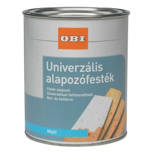 OBI Alapozó festék, fehér, matt, 2,5 l-es doboz. Alapozó beltéri és kültéri használatra.