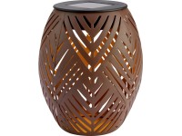 Napelemes asztali lámpa levélmintás LED-es barna átmérő 12,5 cm x 15 cm