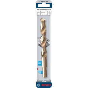 Bosch Pro Stainless Steel HSS-Co spirálfúró, 13 mm, bronz, fémmegmunkáláshoz.