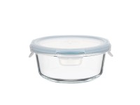 TOO KT-90 üveg 950 ml-es hőálló kerek ételtároló csatolható műanyag tetővel