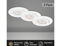 Briloner süllyesztett LED-es lámpa 3 darabos készlet fehér 8 cm szabályozható