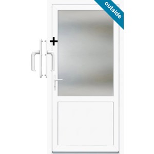 K 100 műanyag mellékbejárati ajtó fehér 98 cm x 198 cm balos kivitel kilinccsel