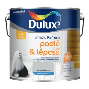 Dulux padlófesték doboz, Mosott kavics szín. Ideális laminált, parketta, csempe és lépcső felületekre.