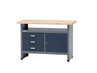 Küpper munkapad egyajtós 3 fiókkal 84 cm x 120 cm x 60 cm sötétkék
