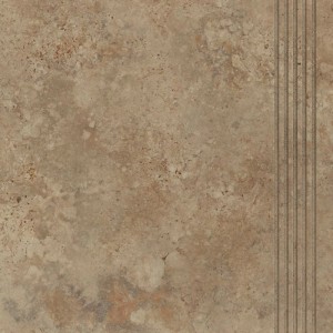 Lépcsőelem RAPOLANO BROWN matt barna kő imitációs fagyálló járólap 33 cm x 33 cm