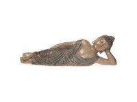 Buddha dekorfigura fekvő 59 cm antik arany