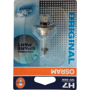 Osram H7 halogén izzó bliszterben, 12V 55W autó fényszórókhoz.