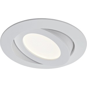 Fehér, forgatható Briloner LED süllyesztett spotlámpa műanyagból, 10,6 cm átmérőjű.