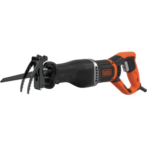 Black+Decker BES301 750 W orrfűrész ágfogóval és fűrészlapokkal fához és fémhez.