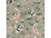 Rasch Kimono 53 cm x 10 m zöld halas tapéta