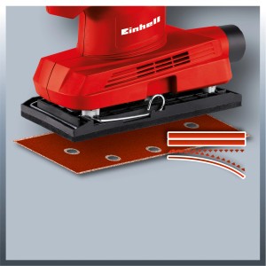 Einhell TC-OS 1520 rezgőcsiszoló csiszolópapírral és porelszívással.