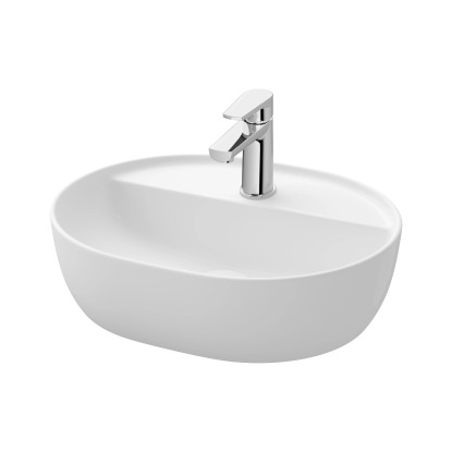 Cersanit Moduo pultmosdó ovális fehér 50x35 cm csaplyukkal