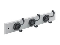 Hettich fa ruhafogas 3 akasztós 400 x 80 x 96 mm lakkozott fa fehér ezüst FSC Hettich fa ruhafogas 3 akasztós 400 x 80 x 96 mm lakkozott fa fehér ezüst FSC