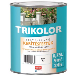 Doboz t.b.t. kerítésfesték, fehér színű, kültéri használatra.