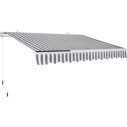 Aventura csuklókaros napellenző napelemes LED 3 m x 2 m szürke-fehér