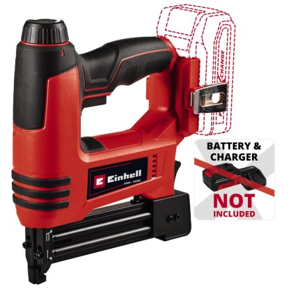 Einhell Power X-Change TE-CN 18 Li Solo akkus szögbelövő/tűzőgép (akkumulátor nélkül). Piros-fekete eszköz.