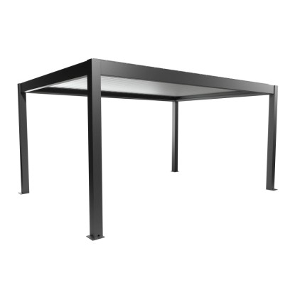 Biohort Pergola 5 x 3,5 m sötétszürke-ezüst színben, modern teraszfedés.