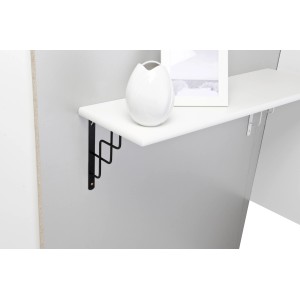 Fekete OBI Roxy konzol (230x180mm) fehér polccal szürke falon.