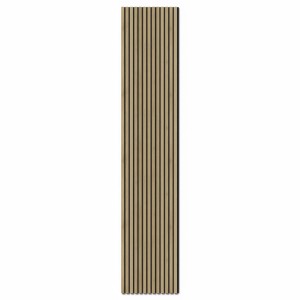 Denpanels Acu-Line sötét tölgy akusztikus panel fekete filccel. Falpanel a hangcsökkentéshez.