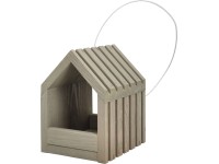 Hornyolt fa madáretető 19 cm x 13,5 cm x 14 cm natúr