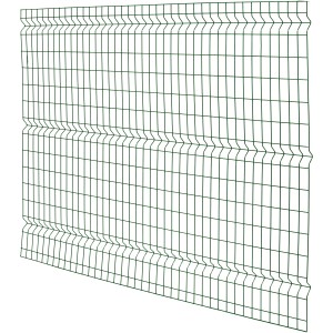 Zöld 3D szimpla rácsos kerítés, 150x200 cm, kertbe. Robusztus kivitel téglalap alakú hálóval.
