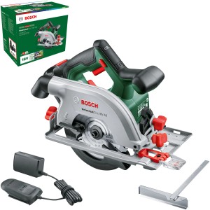 Bosch UniversalCirc 18V-53 akkus körfűrész akkumulátorral, töltővel és tartozékokkal.