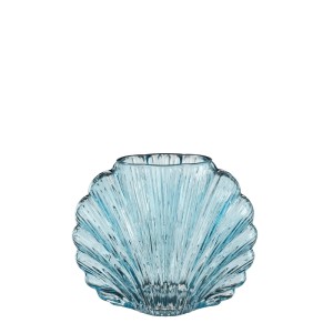 Kék Mica Decorations Wick váza, 20x9,5x16,5 cm, kagyló alakú. Dekoratív virágváza.