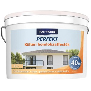 Vödör Poli-Farbe Perfekt homlokzatfesték kültéri használatra, fehér, 5L.