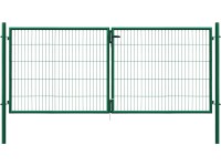 Classic kétszárnyú kapu egyrudas panelkitöltés zöld 75 cm x 300 cm