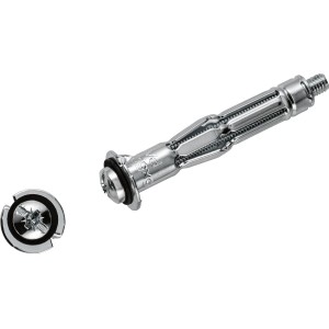 Fém üreges falidugó 5 mm x 52 mm csavarral, 4 darabos készlet gipszkartonhoz és forgácslaphoz.