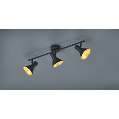 Trio Nina mennyezeti spotlámpa 3 ágú 21 cm x 58 cm fekete - arany