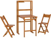 Marmora erkélybútor garnitúra polcfunkcióval 3-részes akác olajozott