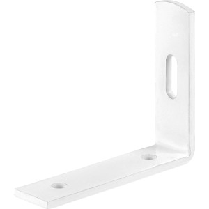 Fehér, porszórt függönysarok, 95x55x13 mm, állítható lyukkal.