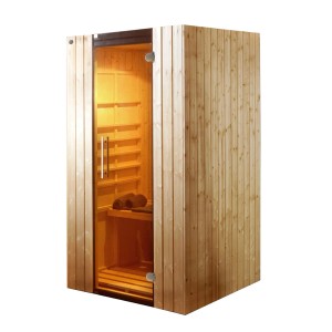 Weka Ranua 1 infraszauna üveg előlappal és fa burkolattal. Tartalmazza a wekaTherm sugárzó paneleket.