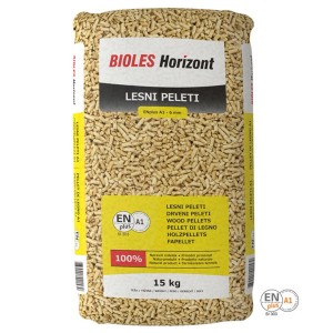 Zacskó fa pellet, alkalmas Tüzelőanyagok, 15 kg.