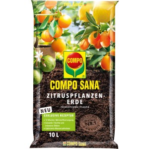 Compo Sana citrusföld 10 literes zsák citrusfélékkel. Speciális talaj az egészséges növényekhez.