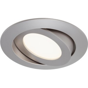 Forgatható LED-es süllyesztett spotlámpa, matt nikkel, 10,6 cm átmérő. Ideális lakóterekbe.