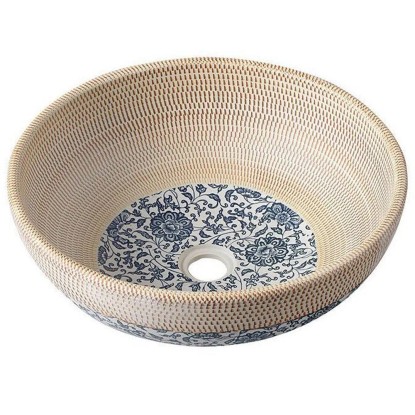 Sapho PRIORI kerámiamosdó 42 cm bézs kék mintával