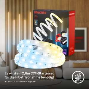 Briloner LED szalag kezdőkészlet, 2,6 m, CCT funkcióval és panel tartozékokkal.