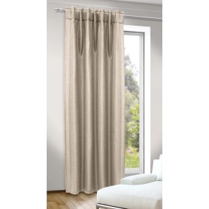 Beige hurokkal ellátott DimOut Uni függöny, 245x135 cm, fényzáró.