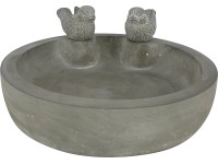 Madáritató madár figurákkal 28 cm átmérő világosszürke