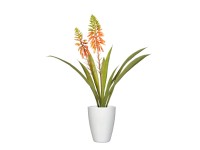 Mica művirág aloe vera cserépben 43 cm x átmérő 30,5 cm narancssárga