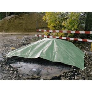 Zöld LUX ponyva 2x3m PE műanyagból, takarásra és nedvesség elleni védelemre.